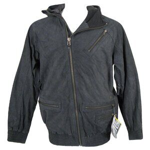 NEW $450 Burton Snowboards Analog Apache Leather Jacket! Sm Weathered Black Hood